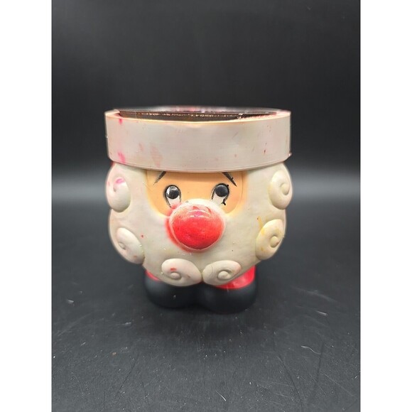 Vintage Chubby Santa Pillar Candle Holder Hong Kong - Picture 1 of 12